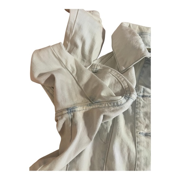Women's Cream White Denim Jacket - Picture 7 of 10